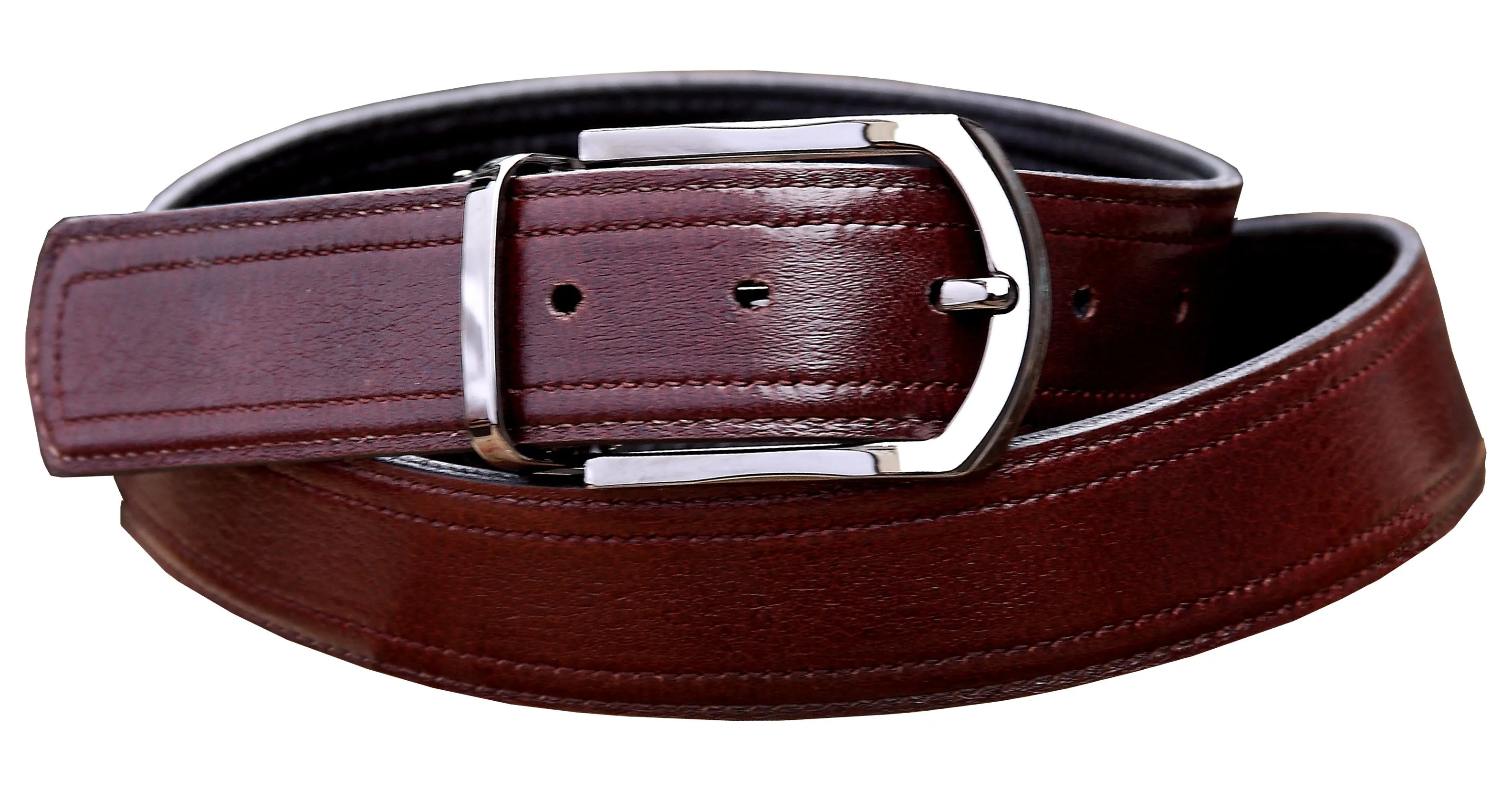 RL Double Stitch Reversible Leather Belt