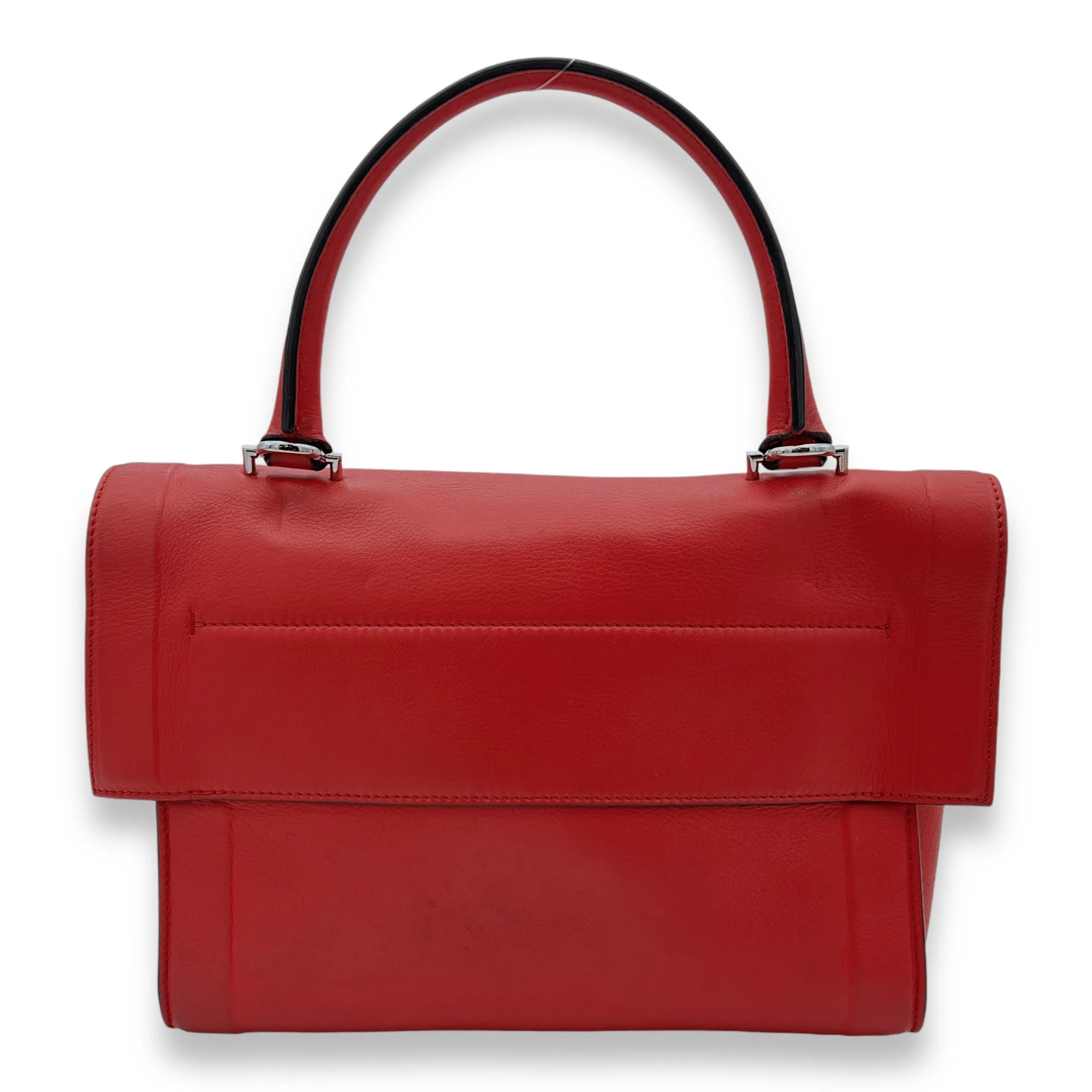 Shark Crossbody Bag Red in Calfskin, Silver hardware