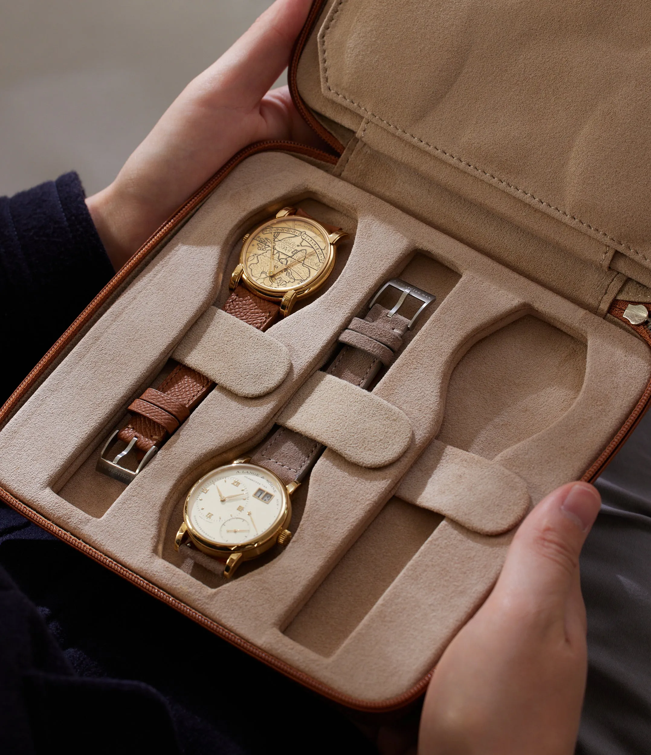 six-watch folio, saffiano