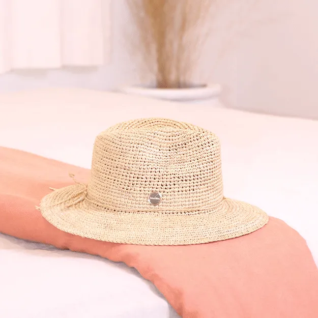 Sundaise Callie Raffia Fedora - Natural