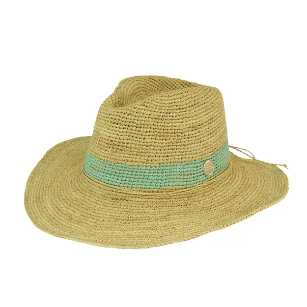 Sundaise Cecilia Raffia Hat - Natural/Mint