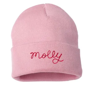 The Adult Chainstitch Beanie - Light Pink