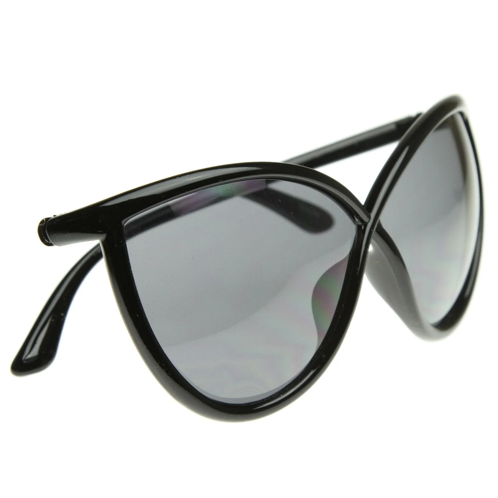 Unique Super Oversize Cat Eye Sunglasses Detailed Temple 8523