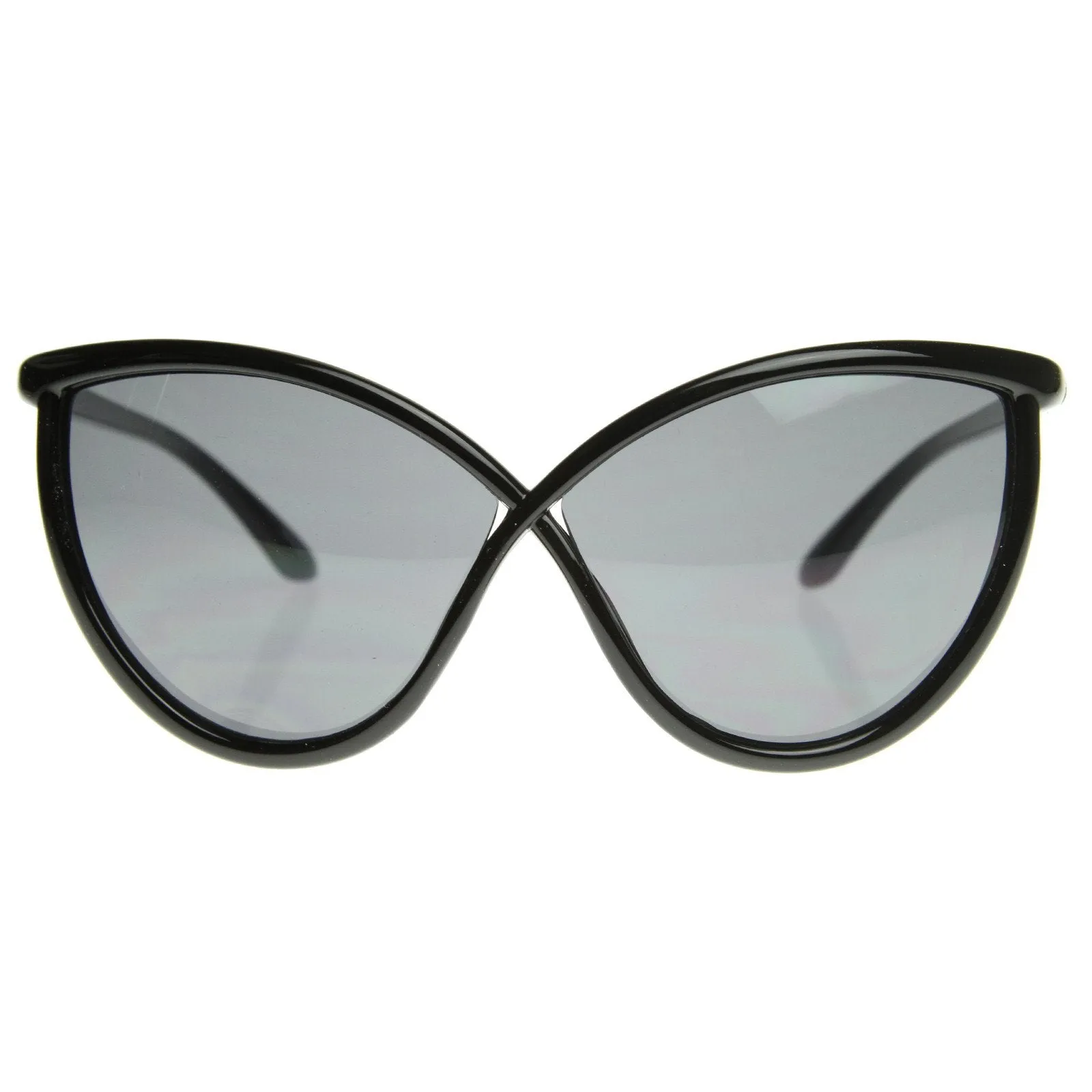 Unique Super Oversize Cat Eye Sunglasses Detailed Temple 8523