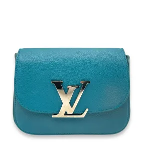 Vivienne Crossbody Bag Blue in Calfskin, Silver hardware