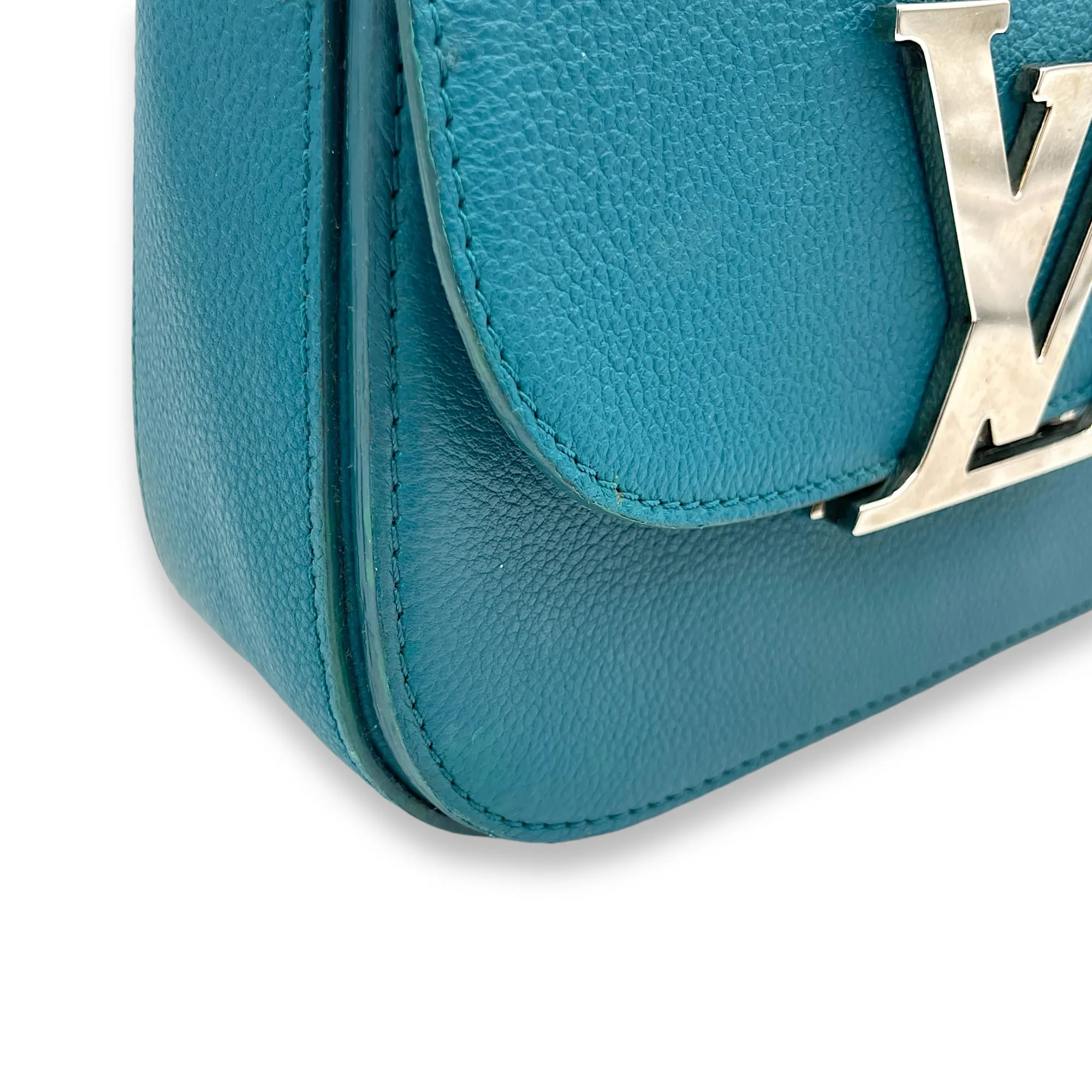 Vivienne Crossbody Bag Blue in Calfskin, Silver hardware