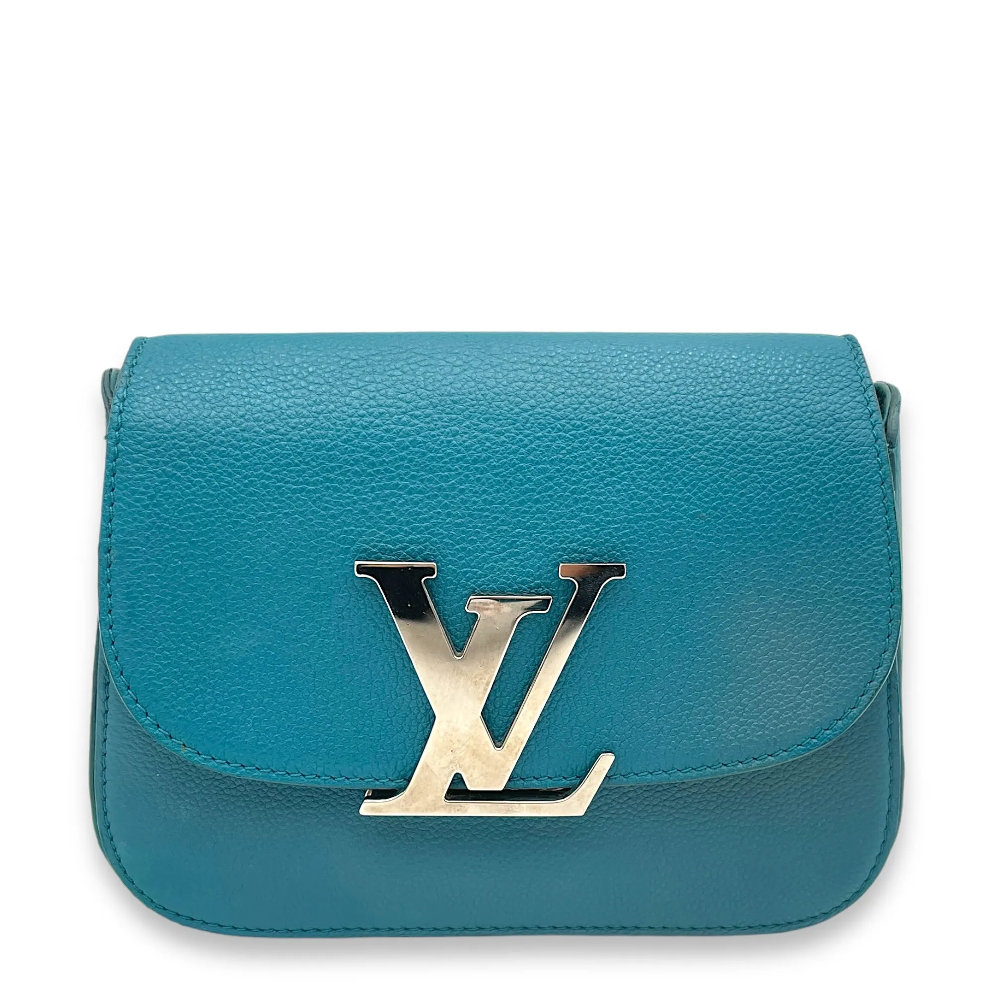 Vivienne Crossbody Bag Blue in Calfskin, Silver hardware