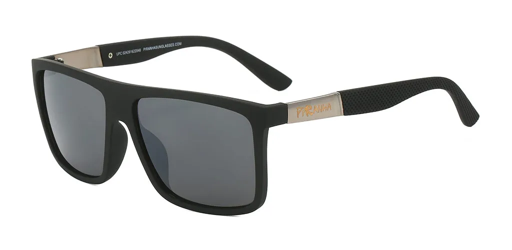 Walker II Square Black Unisex Sunglasses