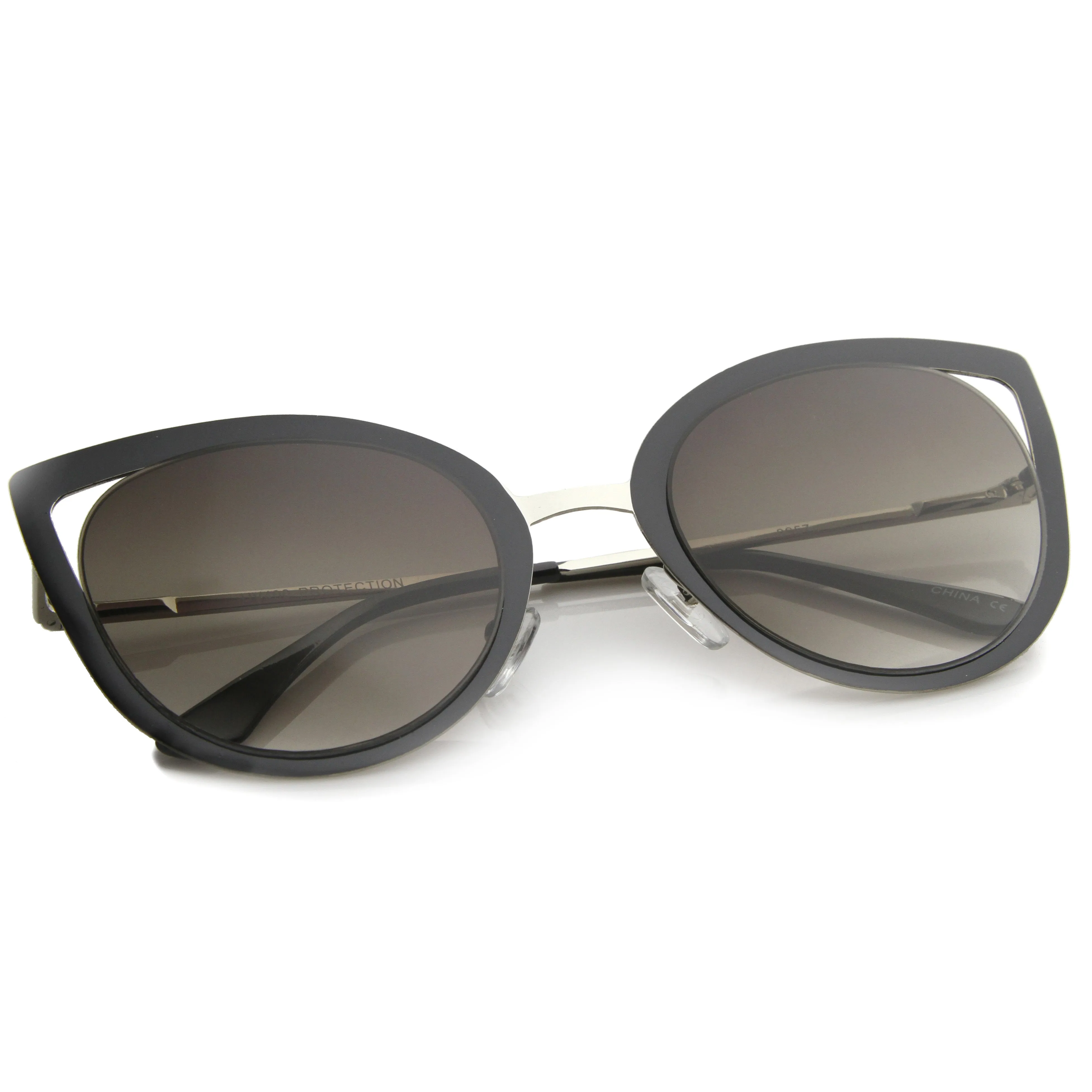 Women's Round Laser Cut Cat Eye Sunglasses A525