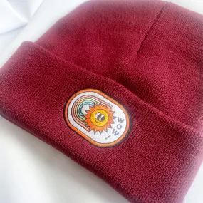 'WOW' BURGUNDY BEANIE